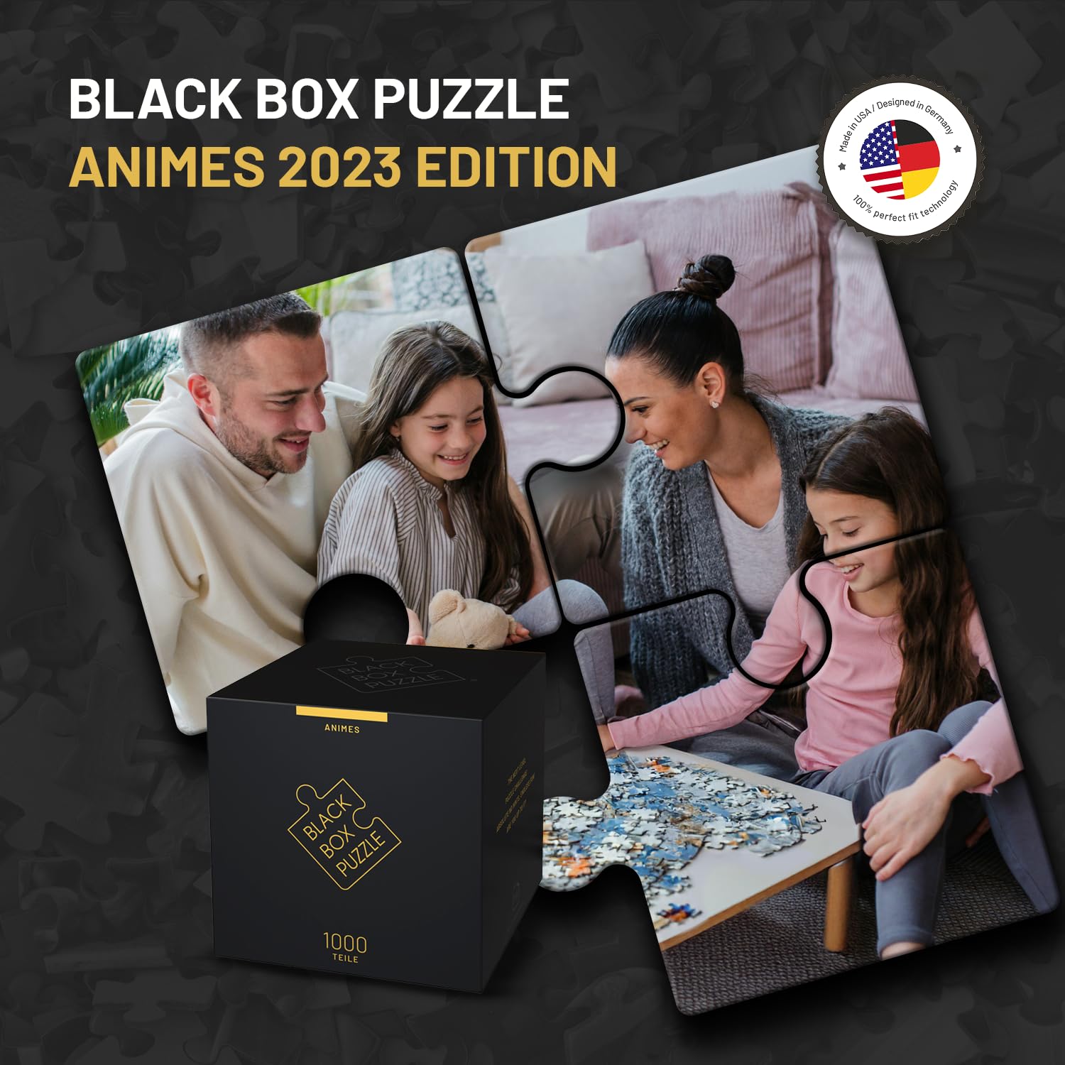 Black Box Puzzle 1000 Pieces, Blackbox Puzzle with Surprise Motif